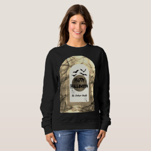 Spooky Bats Black & White Matching glückliche Hall Sweatshirt