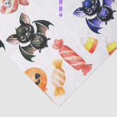 Spooky Bats & Candy, Aquarell, farbig Seidenpapier (Detail)