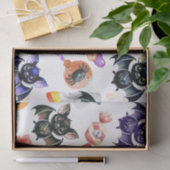 Spooky Bats & Candy, Aquarell, farbig Seidenpapier (Geschenk)