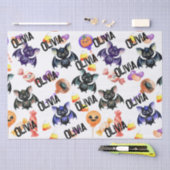 Spooky Bats & Candy, Aquarell, farbig Seidenpapier (Handwerk)