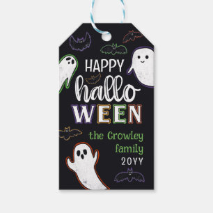Spooky Bats & Ghosts Happy Halloween Geschenkanhänger