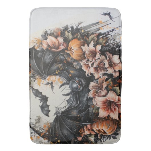 Spooky Bats Halloween Bath Mat Badematte (Vorderseite Vertikal)