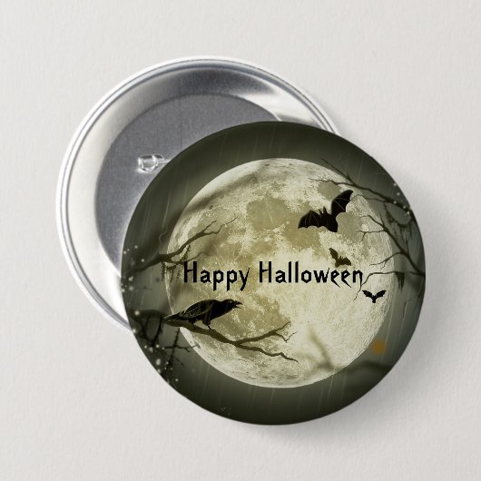 Spooky Bats Halloween Button (Vorne & Hinten)
