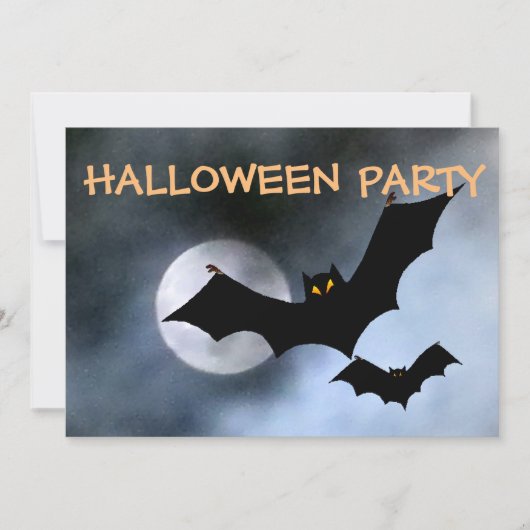 Spooky Bats Halloween Einladungen (Vorderseite)