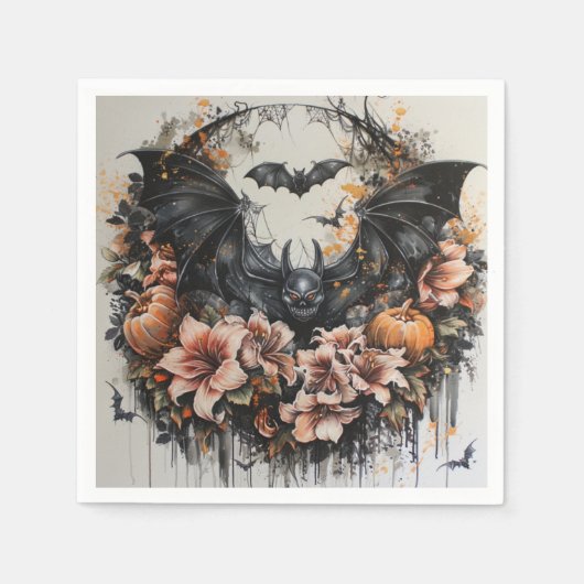Spooky Bats Halloween Paper Napkins Serviette (Vorderseite)