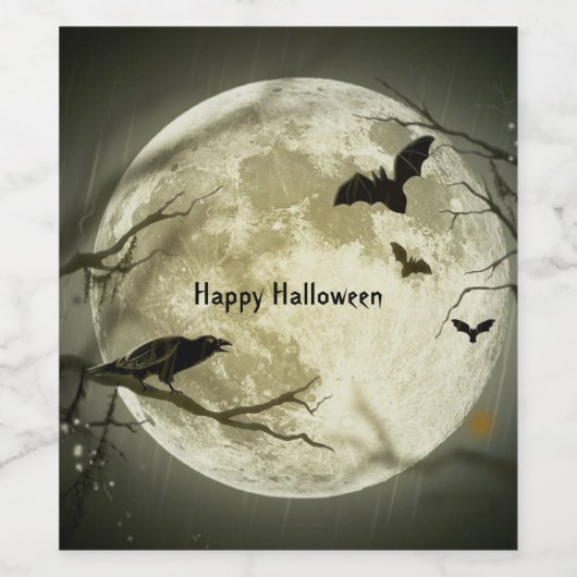 Spooky Bats Halloween Weinetikett (Einzelnes Label)