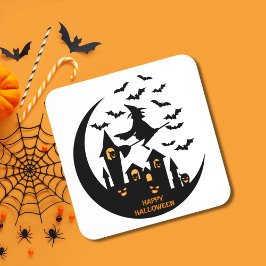 Spooky Bats & Hexen glückliches Halloween Custom Getränkeuntersetzer