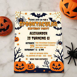 Spooky Bats & Jack-o''Lanterns Halloween Einladung