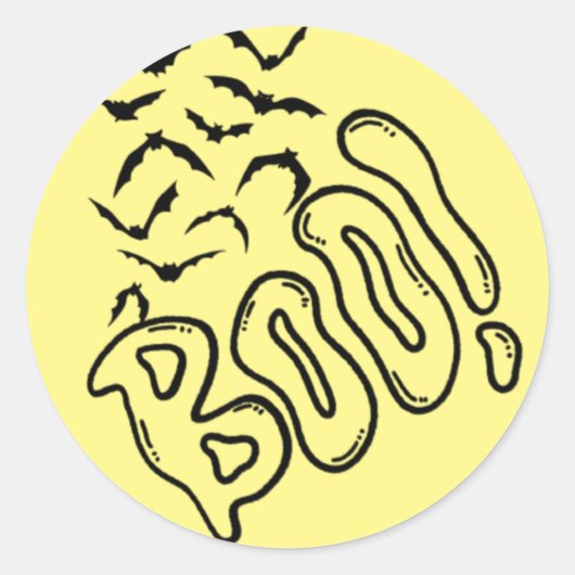 Spooky Bats und Boo Halloween Design Runder Aufkleber (Vorderseite)