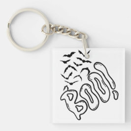 Spooky Bats und Boo Halloween Design Schlüsselanhänger