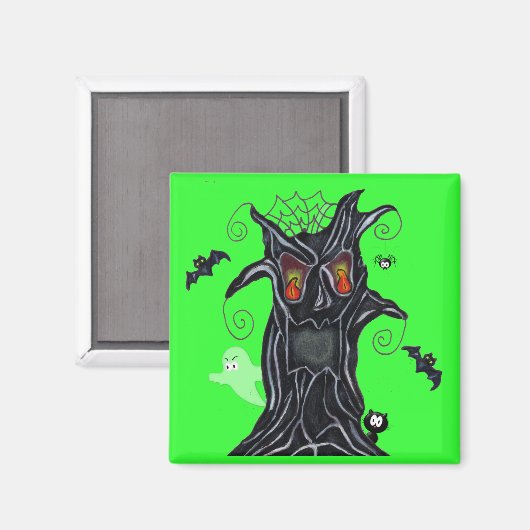 Spooky Baum mit Halloween Friends Magnet (Vorderseite/Rückseite)