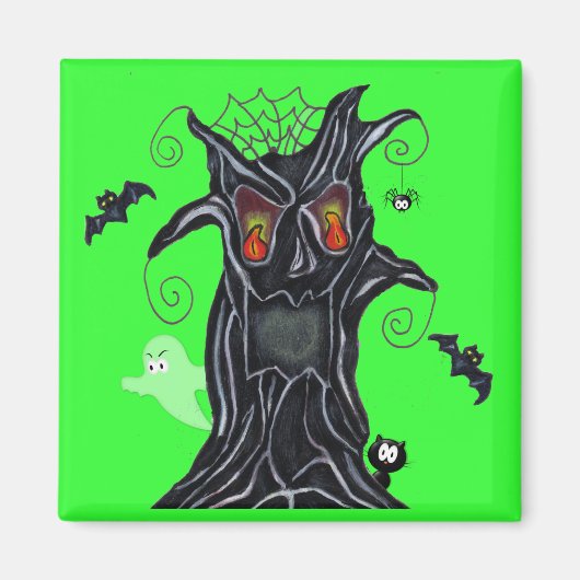 Spooky Baum mit Halloween Friends Magnet (Vorne)