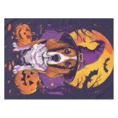 Spooky Beagle Halloween Hexe und Kürbis Tischdecke (Vorderseite (Horizontal))