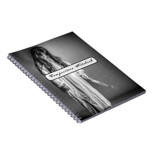 Spooky Beängstigend Child Horror Spiral Foto Noteb Notizblock (Rechte Seite)