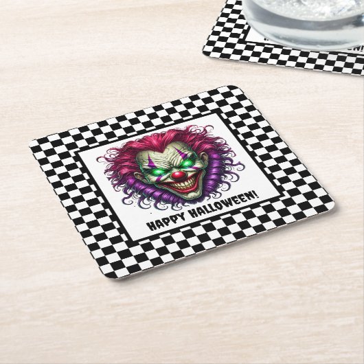 Spooky Beängstigend Clown Halloween Paper Unterset Rechteckiger Pappuntersetzer (angewinkelt)