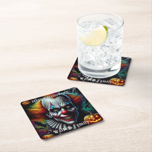 Spooky Beängstigend Clown Halloween-Party Personal Rechteckiger Pappuntersetzer (Vor Ort)