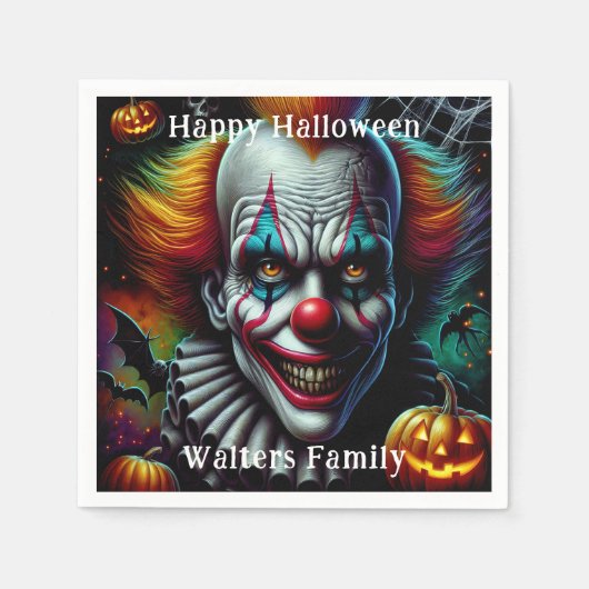 Spooky Beängstigend Clown Halloween-Party Personal Serviette (Vorderseite)