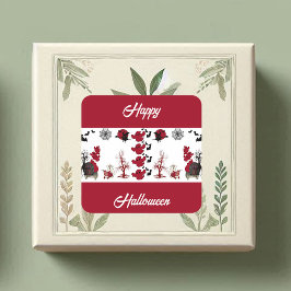 Spooky Beängstigend Fun Ghosts Fledermäuse Tote Bä Quadratischer Aufkleber