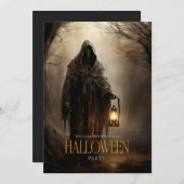 Spooky Beängstigend Grim Sensenmann Erwachsene Hal Einladung (Vorne/Hinten)