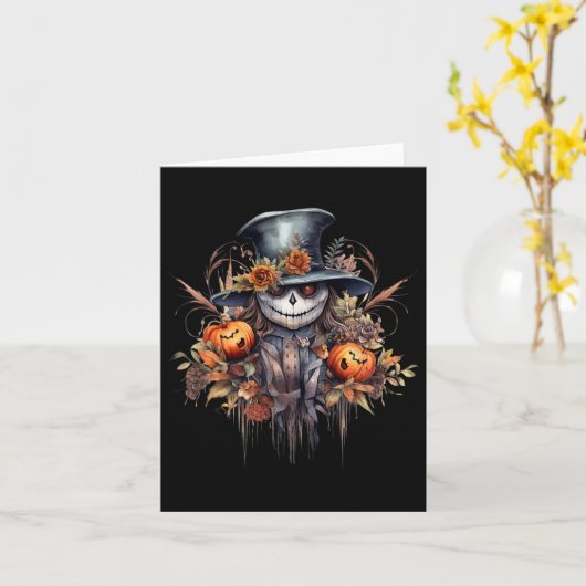 Spooky Beängstigend Halloween Ghost Karte (Gelbe Blume)