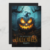 Spooky Beängstigend Pumpkin Adult Halloween-Party Einladung (Vorne/Hinten)