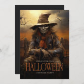 Spooky Beängstigend Scarecrow Erwachsenes Hallowee Einladung (Vorne/Hinten)