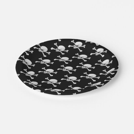 SPOOKY BEÄNGSTIGEND SKELETON HALLOWEEN-PARTY PAPPTELLER (Schrägansicht)