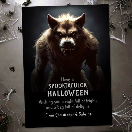 Spooky Beängstigend Werewolf Halloween Gruß Feiertagskarte