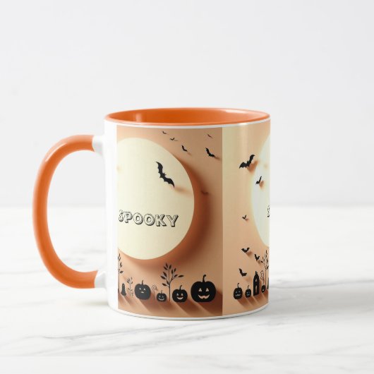 Spooky Beängstigende graue Jacke Schwarze Fledermä Tasse (Links)