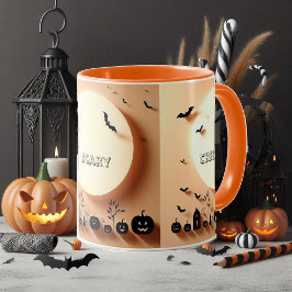 Spooky Beängstigende graue Jacke Schwarze Fledermä Tasse