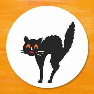Spooky Beängstigende schwarze Katze Kinder Hallowe Runder Aufkleber