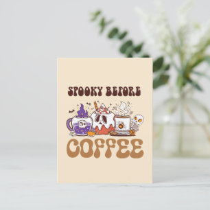 Spooky Before Coffee - Funny Ghost Kaffee Brew Postkarte