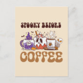 Spooky Before Coffee - Funny Ghost Kaffee Brew Postkarte (Vorderseite)