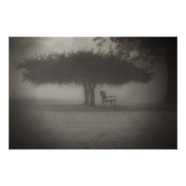 Spooky Bench mit Baum Poster