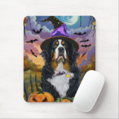 Spooky Bernese Mountain Halloween Hexenkürbis Mousepad (Mit Mouse)
