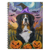 Spooky Bernese Mountain Halloween Hexenkürbis Notizblock (Vorderseite)