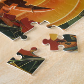 Spooky Bernese Mountain Halloween Hexenkürbis Puzzle (Seite)