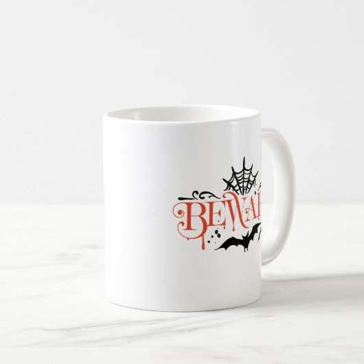 Spooky Beware Halloween Kaffeetasse (VorderseiteRechts)