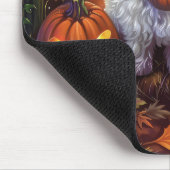 Spooky Bichon Frise Halloween Hexe und Pumpkin Mousepad (Ecke)