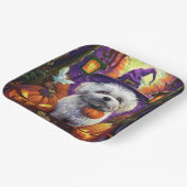Spooky Bichon Frise Halloween Hexe und Pumpkin Pappteller (Gewinkelt)