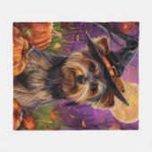 Spooky Biewer Terrier Halloween Hexe und Pumpkin Fleecedecke (Vorderseite (Horizontal))