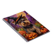 Spooky Biewer Terrier Halloween Hexe und Pumpkin Notizblock (Rechte Seite)