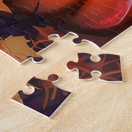 Spooky Biewer Terrier Halloween Hexe und Pumpkin Puzzle (Seite)