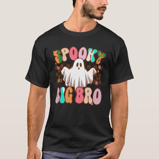 Spooky Big Bro Halloween Brother Ghost Kostüm Ret T-Shirt (Vorderseite)