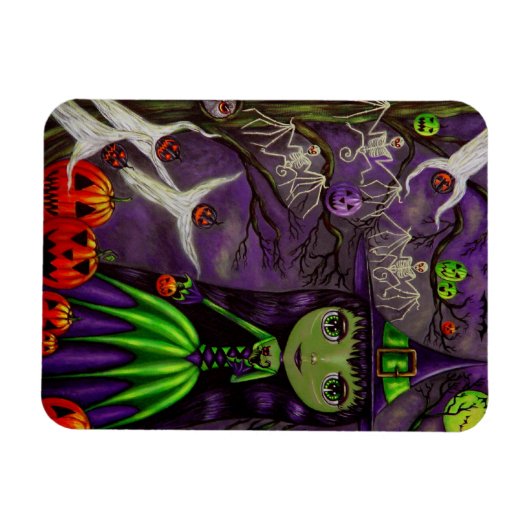 Spooky Big Eye Hexenkleder Skelette Gespenster Boo Magnet (Horizontal)