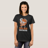 Spooky Big Sis Saurus Dinosaur Skeleton rex Pumpki T-Shirt (Vorne ganz)
