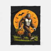 Spooky Bigfoot Halloween Pumpkin Funny Halloween S Fleecedecke (Vorderseite)