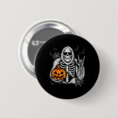 Spooky Bigfoot Kürbislaterne Skeleton Halloween B Button (Vorne & Hinten)