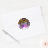 Spooky Birthday Party Classic Round Sticker (Umschlag)