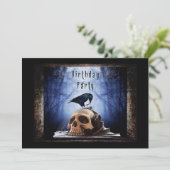 Spooky Birthday Party Einladung - Der Raven (Stehend Vorderseite)